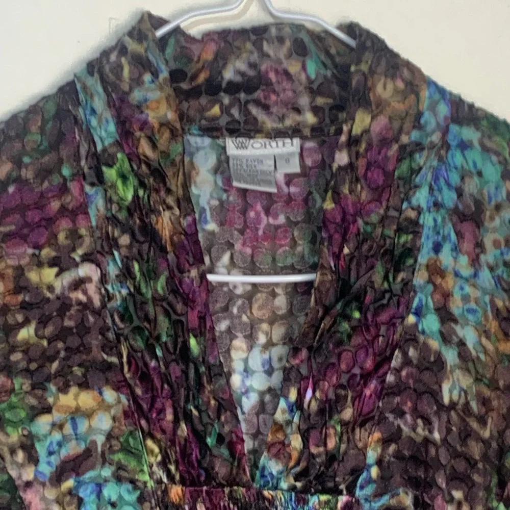 Worth silk blend textured burnout  blouse Sz 8‎
